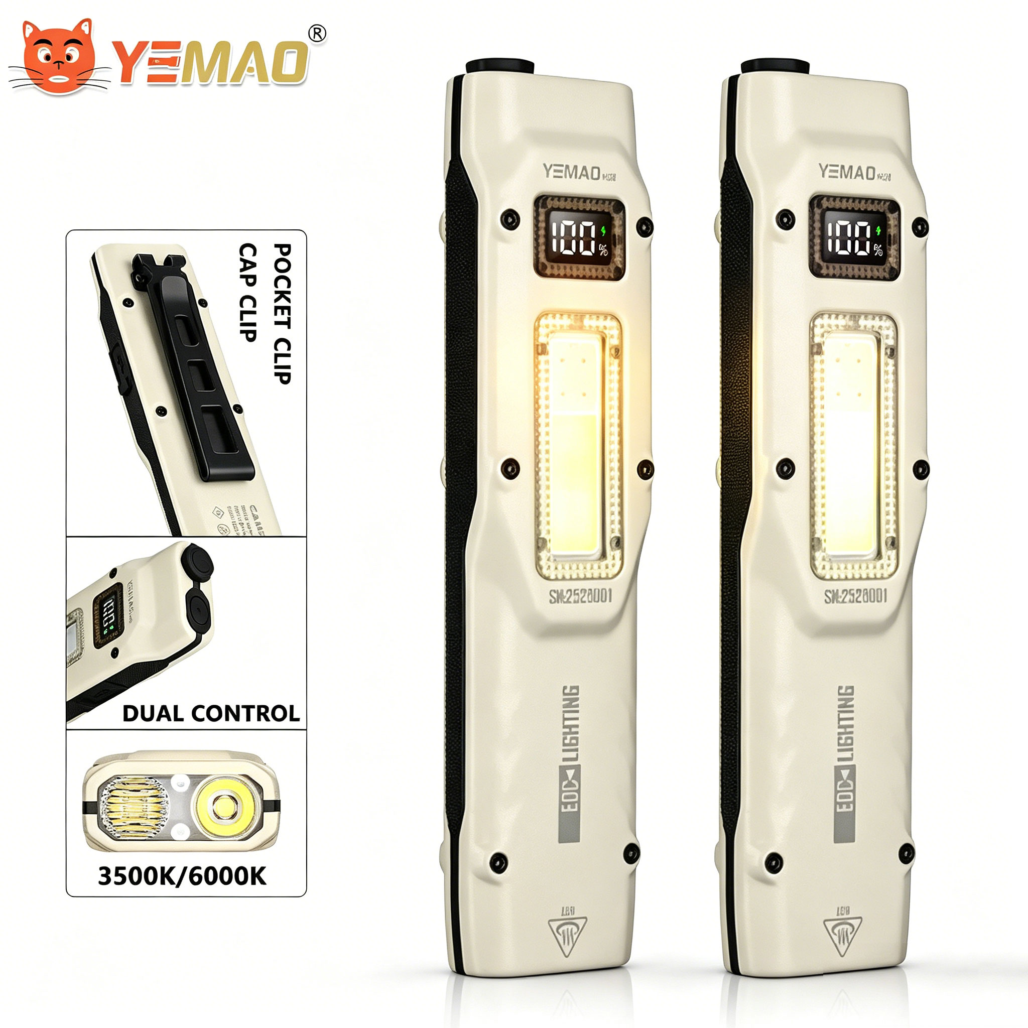 Outdoor Lighting Panel - แบบพกพา 880LM YEMAO M28 Ultra-thin ยุทธวิธีทํางานไฟฉาย