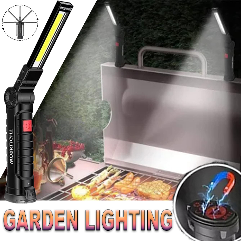 Outdoor Lighting Panel - ไฟฉาย LED แบบพกพาพร้อมตะขอแม่เหล็กกลางแจ้งทํางานซ่อม Type-C โคมไฟแบบชาร์จไฟได้โคมไฟสําหรับ Camping