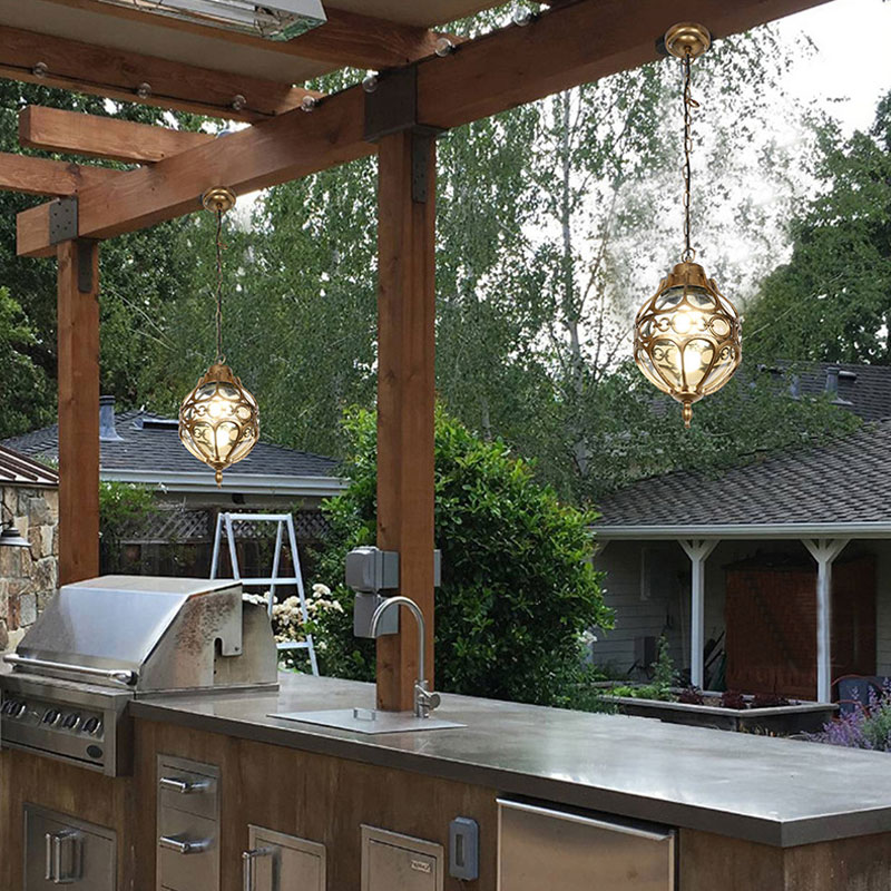 Outdoor Lighting Chandelier - โคมไฟระย้ากันน้ำแบบอเมริกันสำหรับภายนอกอาคาร ระเบียง ทางเดิน โคมไฟเพดาน ลานบ้าน ศาลา