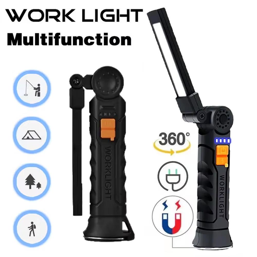 Outdoor Lighting Panel - ไฟฉาย LED แบบพกพา COB ไฟฉายแบบชาร์จไฟได้ USB