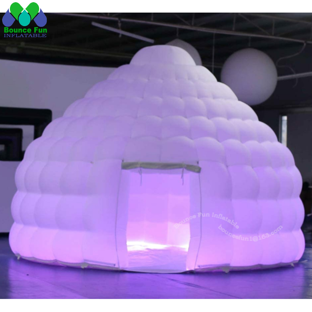 Outdoor Lighting Rental - สีขาว Inflatable Igloo เต็นท์โดมพร้อมไฟ LED แบบพกพา