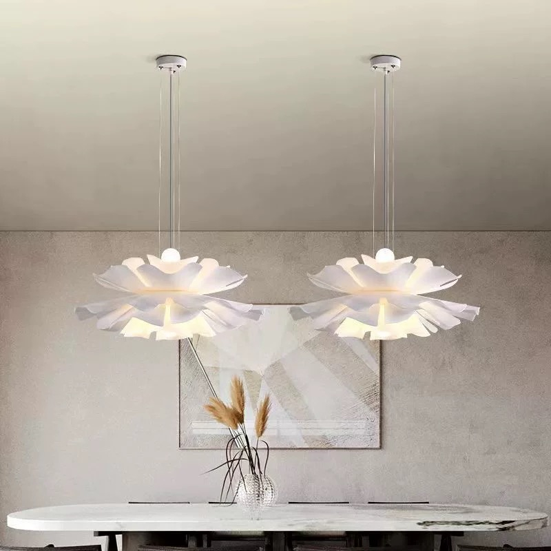 Outdoor Lighting Chandelier - โคมไฟเพดานโมเดิร์นห้องนอนจี้ไฟ LED เรียบง่ายโคมไฟระย้าในร่มกลางแจ้ง Nordic Design กลีบโคมไฟ