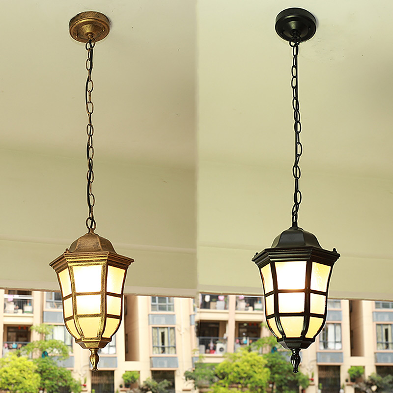 Outdoor Lighting Chandelier - ยุโรปกลางแจ้ง LED จี้โคมไฟ Retro ทางเดินระเบียงสวนโคมระย้า Cafe