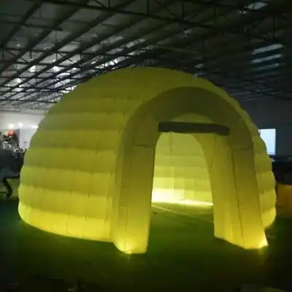 Outdoor Lighting Rental - เต็นท์โดมเป่าลมสีขาวสำหรับจัดงานกลางแจ้ง ผ้าใบอ๊อกซ์ฟอร์ดสำหรับโฆษณา พร้อมไฟ LED สำหรับงานปาร์ตี้ คอนเสิร์ต