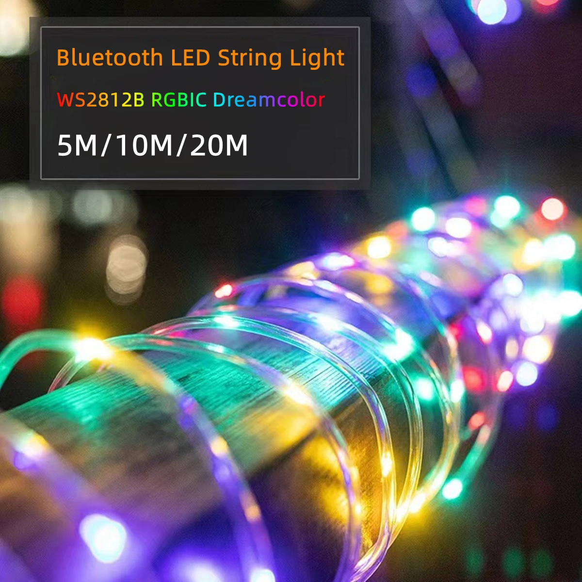 Outdoor Lighting For Fence - ไฟประดับตกแต่งรั้วหน้าต่างลานกลางแจ้ง สายไฟ USB 5V RGB IC