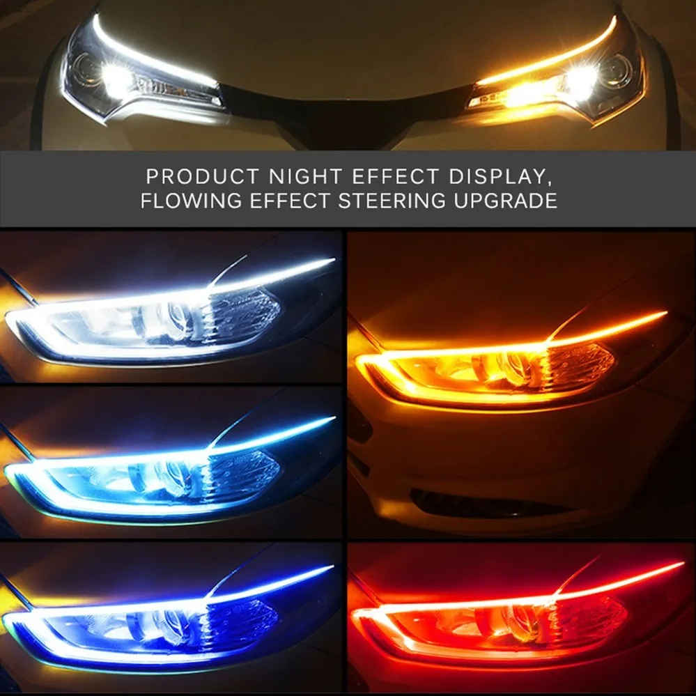 2 ชิ้นรถ DRL ยืดหยุ่นไฟหน้ากัน - Waterproof Led Strip บทวิจารณ์และราคา