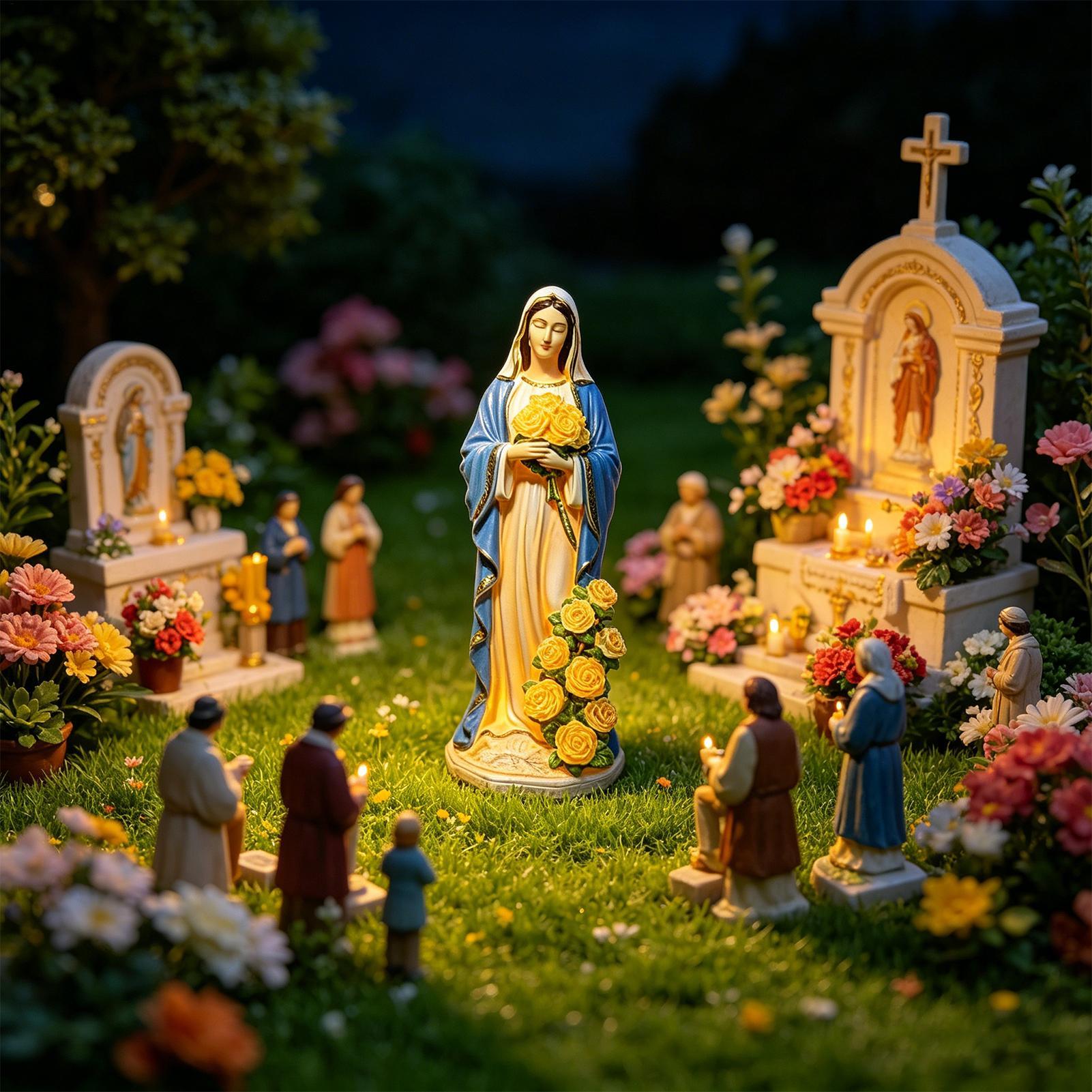 รูปปั้นพระแม่มารีพลังงานแสงอาท - Outdoor Lighting For Backyard บทวิจารณ์และราคา