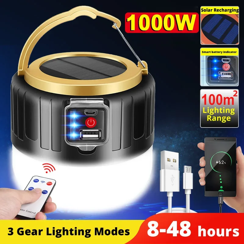 LED Solar Camping Light Power  - Outdoor Lighting Remote Control บทวิจารณ์และราคา