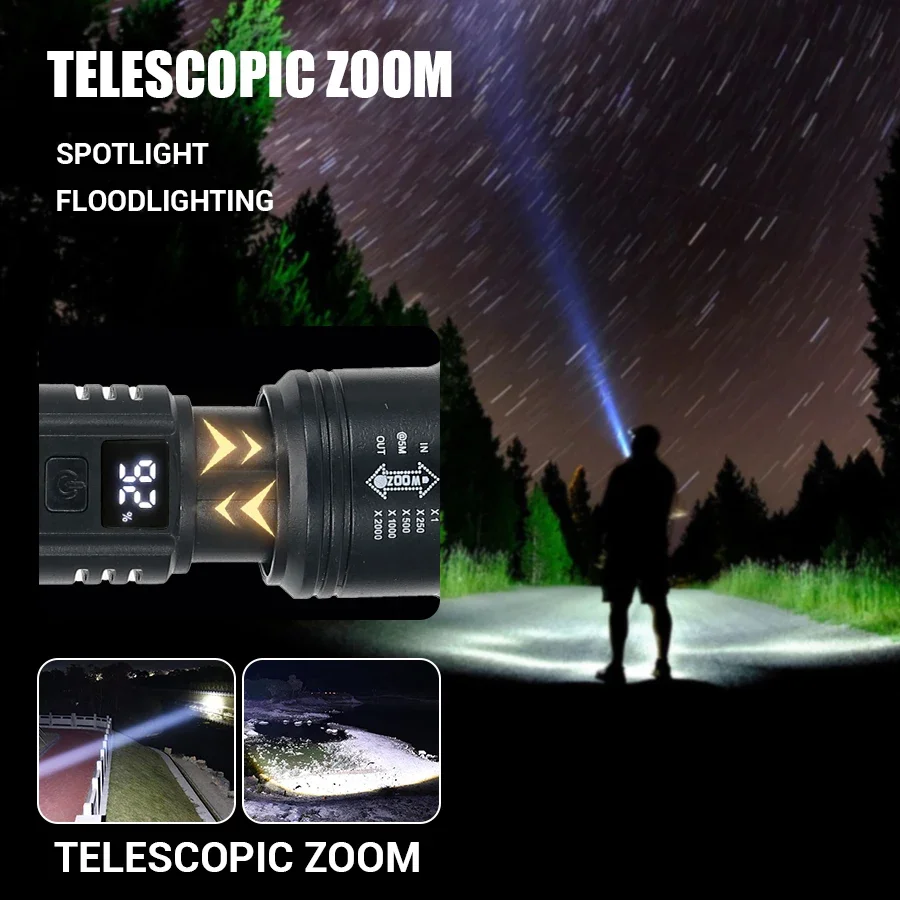 ไฟฉาย LED ทรงพลัง9900LM ไฟฉาย  - Outdoor Lighting Poles บทวิจารณ์และราคา