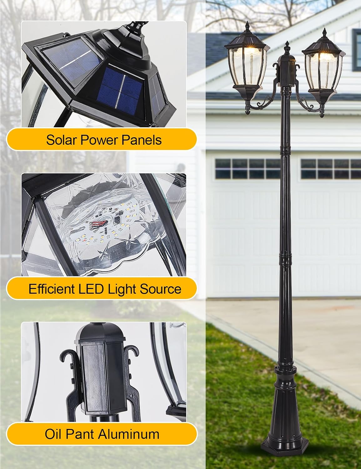โคมไฟเสาพลังงานแสงอาทิตย์สำหรั - Outdoor Lighting Dusk To Dawn บทวิจารณ์และราคา