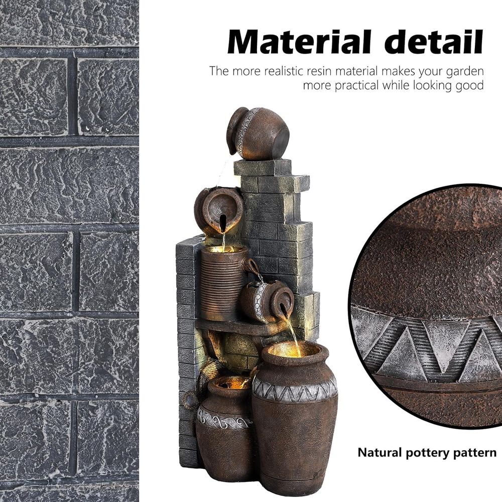 น้ำพุเรซินแบบตั้งพื้น 6 ชั้น ส - Outdoor Lighting For Backyard บทวิจารณ์และราคา