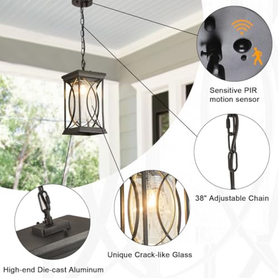 โคมไฟแขวนกลางแจ้งแบบติดเพดาน ส - Outdoor Lighting Dusk To Dawn บทวิจารณ์และราคา