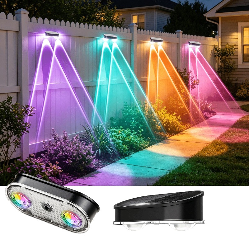 ไฟรั้วโซลาร์เซลล์ RGB IP44, 8  - Outdoor Lighting Dusk To Dawn บทวิจารณ์และราคา