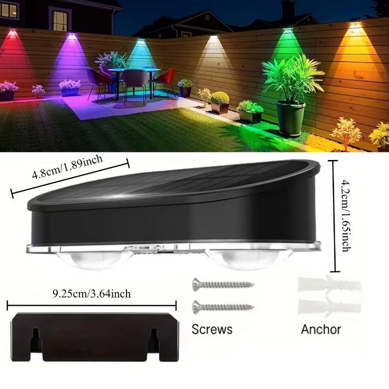 ไฟรั้วโซลาร์เซลล์ RGB IP44, 8  - Outdoor Lighting Dusk To Dawn บทวิจารณ์และราคา