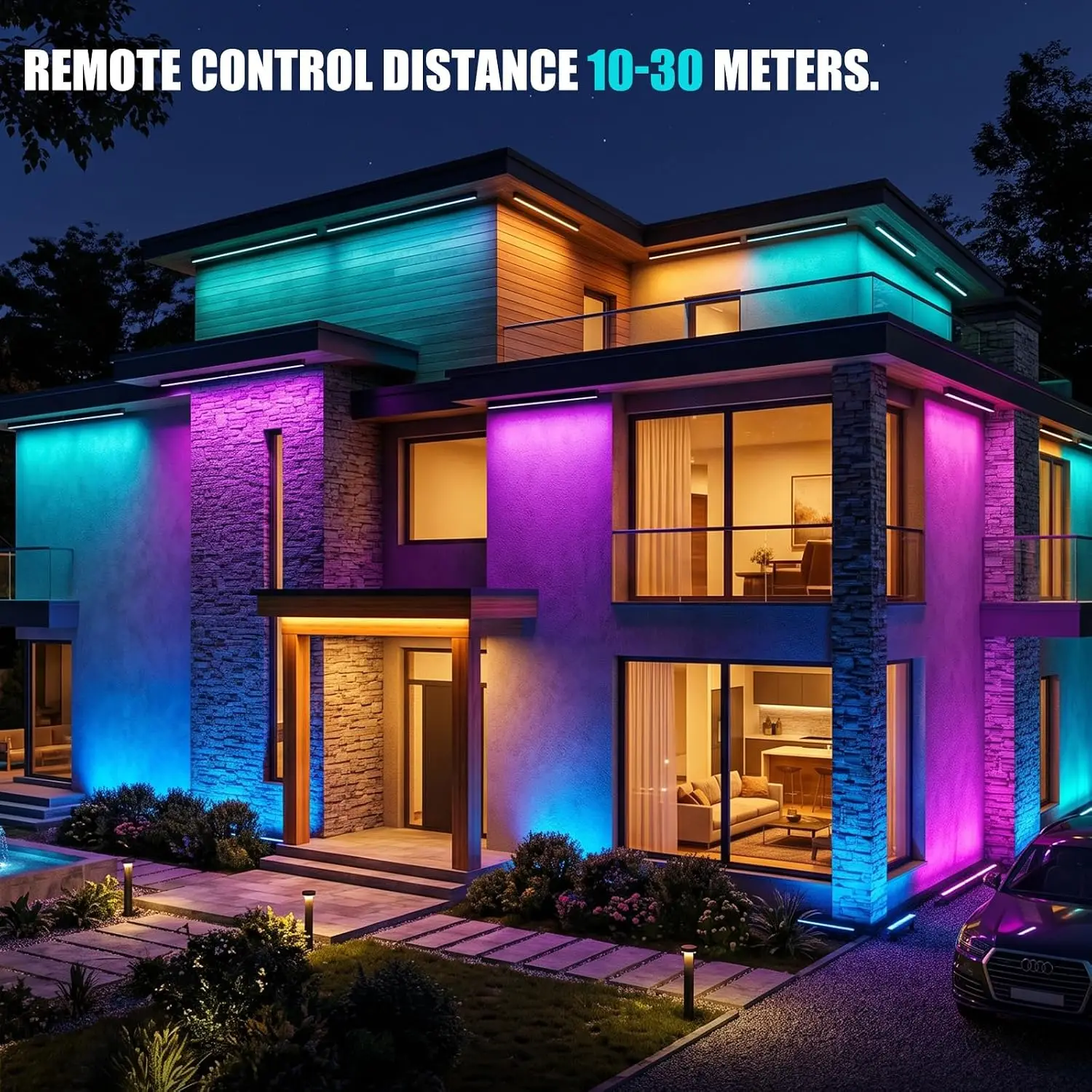 ไฟส่องผนัง RGB แบบ 2 ชิ้น 100W - Outdoor Lighting Remote Control บทวิจารณ์และราคา